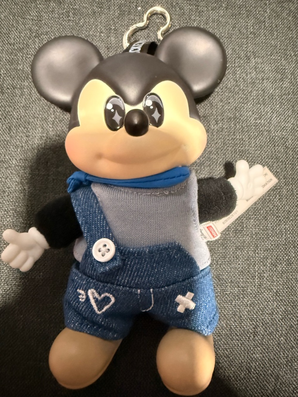 Disney Mickey Mouse Plush Keychain in Black, Beige, Blue